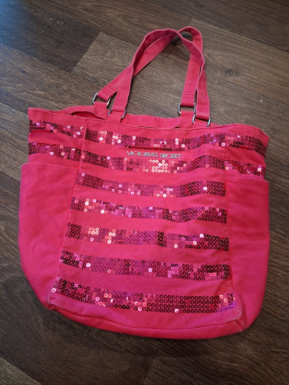 Victoria's Secret -Pink Sequin Stripe Tote